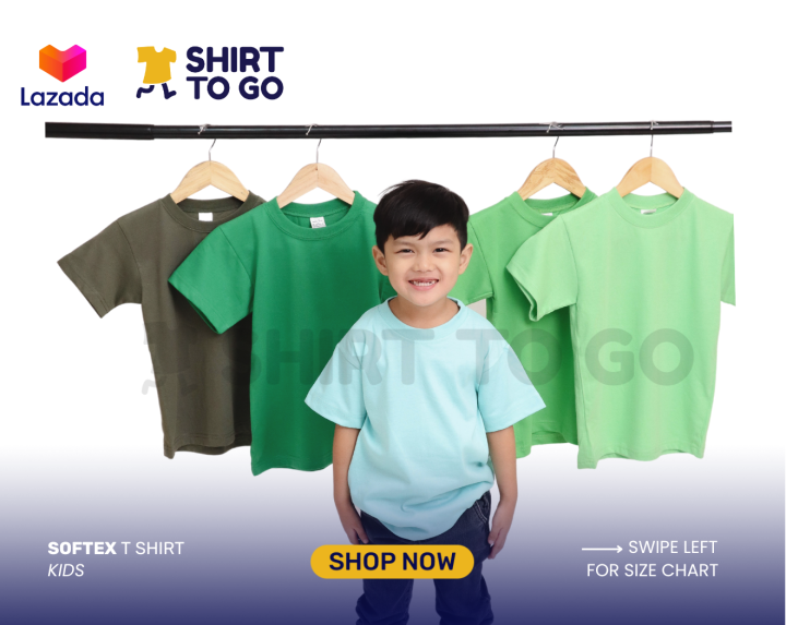 KIDS SIZE Plain TSHIRT Softex SHADES OF GREEN | Lazada PH