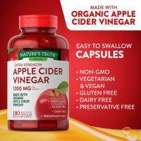 ของแท้100% Natures Truth Apple Cider Vinegar 1200 mg 180เม็ด Exp.06/25