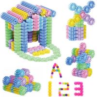 Plastic Snowflake Building Blocks for Kids Construction Toys Children 3D Puzzle Kindergarten Baby Assembly Toy Game