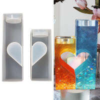 2ชิ้นเซ็ตวาเลนไทน์เชิงเทียน Tealight แม่พิมพ์ซิลิโคนสำหรับ DIY Handmade Uv Epoxy Plaster Heart Candlestill Casting Mold