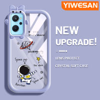 YIWESAN เคสสำหรับ Realme 9i OPPO K10 A96 A76 A36,เคสโทรศัพท์ซิลิโคนนิ่มนิ่มลายการ์ตูนน้อยน่ารักขอบสีสันสดใสโปร่งใสเคสกันกระแทกเคสซิลิโคนเนื้อนิ่มทนทานต่อการตกหล่น