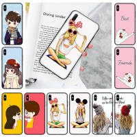 YU20 Best Friends Couple Black อ่อนนุ่ม เคสโทรศัพท์ หรับ VIVO Y51A Y52S Y15 Y70T Y51S Y70S Y20S Y10 Y73 Y5S Y74S Y70 Y76 Y20I Y12S Y11S S7E Y73S Y11 Y12 Y31 Y75 Y15A Y31S Y20 Y19 Y21 Y76S Y17 Y51 T1 Y21S Y33S Y15S ปก