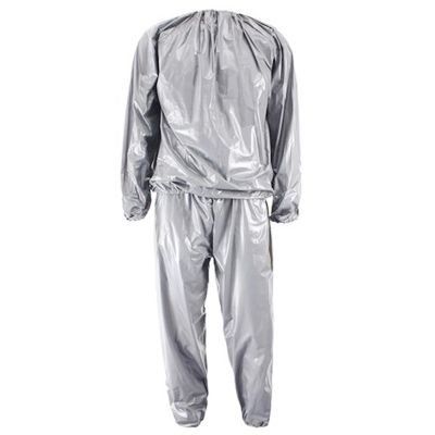 2X Heavy Duty Fitness Weight Loss Sweat Sauna Suit Exercise Gym Anti-Rip Silver XL