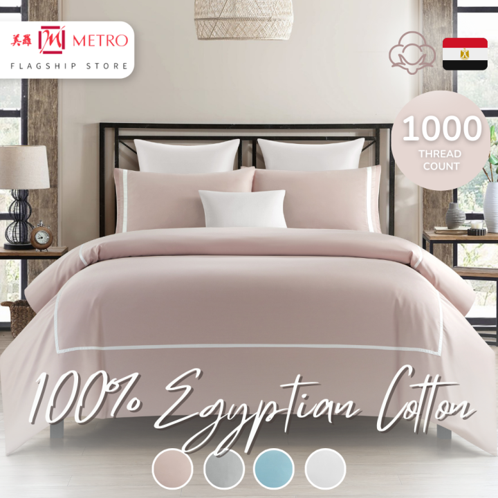 King Koil Luxe Collection 1000TC 100 Egyptian Cotton Bed Set Available in Super Single, Queen