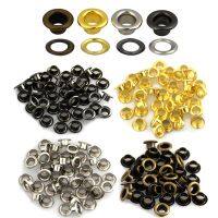 100sets Brass Grommets Eyelets with Washer 5mm Rust-free Leather Craft Repair Round Eye Ring Shoes Bag Clothing Leather Belt Hat  Pliers