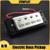 【LZ】☑♟  1Pcs 4 Cordas Mini Guitarra Elétrica Baixo Pickup Humbucker Pescoço Ponte Pickup com Pickup Instalar Anéis Chrome