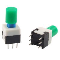 6 Pin Round Cap Tactile Tact Push Button Switch Lock/Unlock 8 x 8mm x 17mm Green/Red/Yellow/Blue/Black/White/Grey