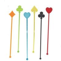 NO. 50PCS สีผสมพลาสติกออกแบบเครื่องดื่มค็อกเทล Stirrer Swizzle STICK