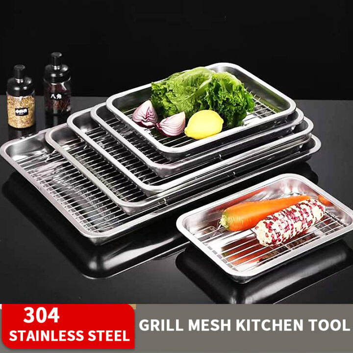 【Local Delivery】Stainless Steel Baking Tray and Pan with Removable