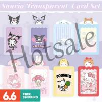 【hot sale】 ♛☂◈ B11 Cartoon Sanrio Card Sleeve Kuromi Melody Cinnamoroll Transparent Student Bus Card Card Set Cute Student Meal Card Protective Sleeve Card Protective Sleeve Jelly Card Sleeve