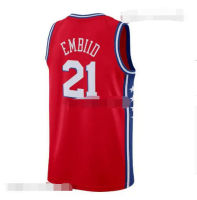 เสื้อบาสเก็ตบอล James Harden #1 Joel Embiid #21 Tyrese Maxey #0 Curry #31 Harris #12 2021-22 Jerseys Men Youth S-XXL มีในสต็อก