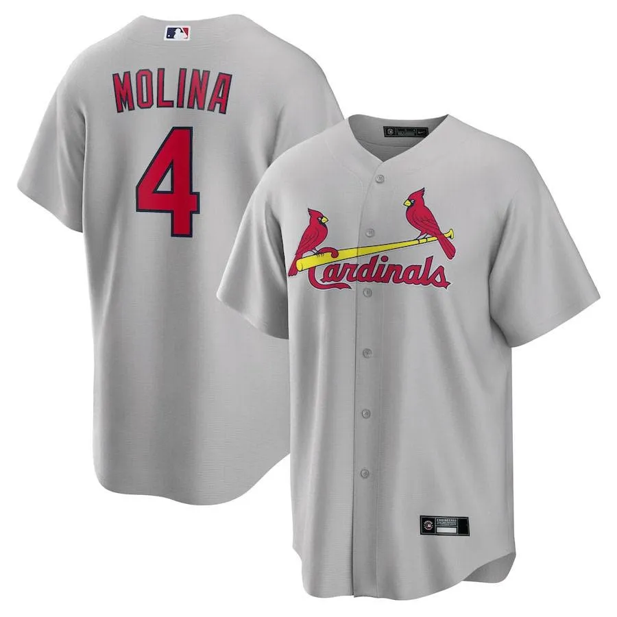 YB2 MLB St Louis Cardinals Baseball Jersey Shirts No.4 Molina Cardigan  Jersey Unisex Player Version NEW