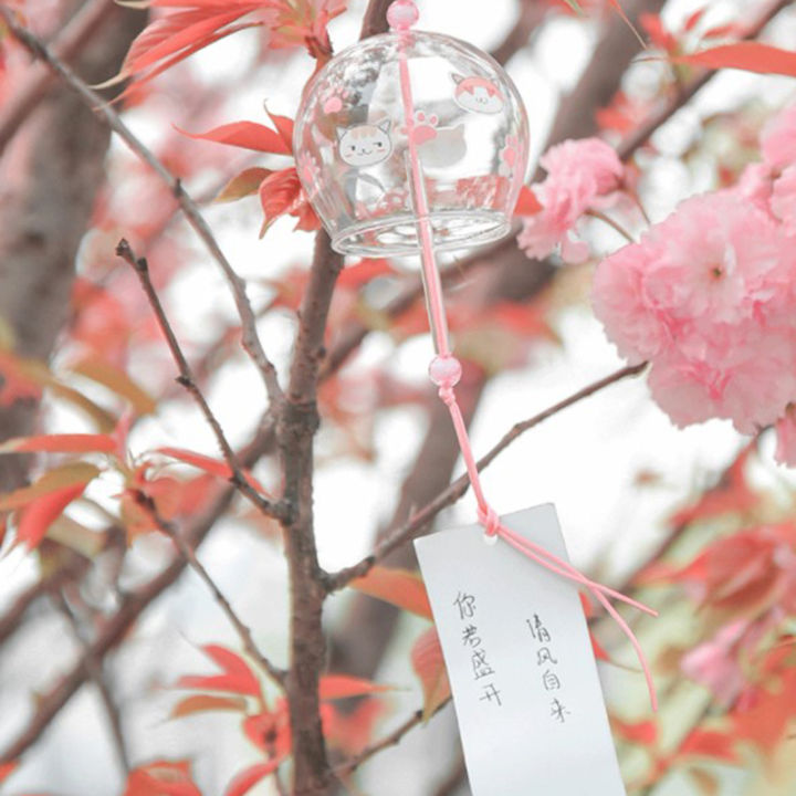 dream-edge-โมบายกระดิ่งลมแขวนแก้วลายดอกชบาตกแต่งสไตล์ญี่ปุ่นสุดสร้างสรรค์1ชิ้น