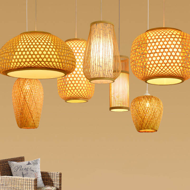 Modern Bamboo Hand Woven Bamboo Art Pendant lights Dining Room Bamboo
