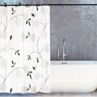 Bathroom Shower Curtain Set With Hooks Modern 3D Leaf Flower Waterproof Mildew Proof PEVA Translucent Bath Separate Screen Decor