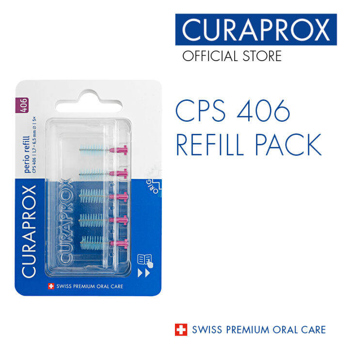 Curaprox CPS 406 Perio Interdental Brush Refills, Fuschia, 5 Pcs ...