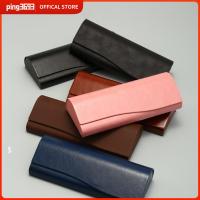 PING3693 ฟรอสติ้ง เคสแว่นตาหนังสไตล์วินเทจ เครื่องหนังแท้ สีทึบทึบ เคสหนังแว่นตากันแดด ที่มีคุณภาพสูง กล่องแว่นกันแดดสีทึบ สำหรับผู้หญิง