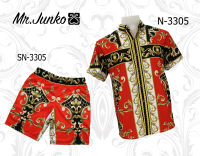 ?ส่งฟรี?เสื้อ,กางเกง (สั่งซื้อแยก) งานต่อลาย Mr-Junko ผ้าซาตินนิ่ม ใส่สบายไม่ร้อน SN-3305