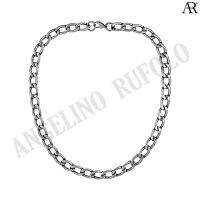 ANGELINO RUFOLO Necklace ดีไซน์ Bind Chain สร้อยคอ Stainless Steel 316L(สแตนเลสสตีล)คุณภาพเยี่ยม สีเงิน