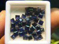 ไพลินสีน้ำเงินของเทียม สี่เหลี่ยม CREATED BLUE SAPPHIRE BRILLIANT SQUARE  3.0X3.0 MM 10 PCS