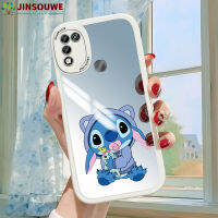 Jinsouwe เคสมือถือสำหรับ Infinix เคส Hot11play 11 Play /X688B สำหรับเด็กผู้หญิงลายการ์ตูนสติทช์ป้องกันทุกส่วนของปกหนังเคสกระจก