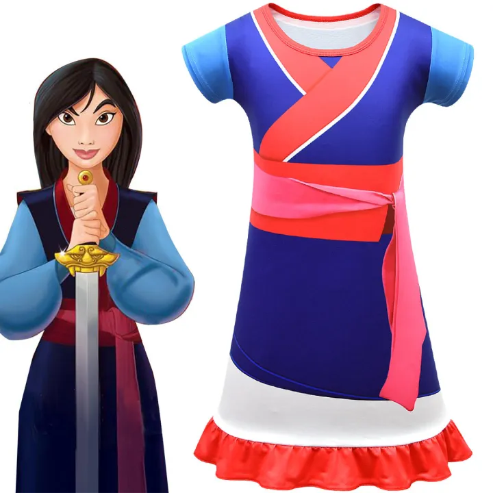 3-10Years Hua Mulan Dress Fantasy Clothes Blue Princess Dress for Kids  Birthday Cosplay Costume Halloween Stage Costumes | Lazada PH