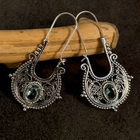 【YF】✱  New Color Earrings Boho Aquamarine Stone Hollow Dangle Earring Fashion Jewelry