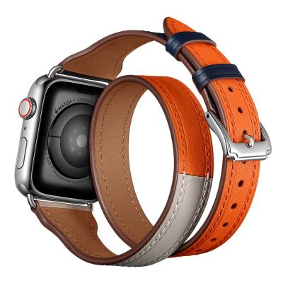 Leather Loop strap For Apple Watch Band 42mm 38mm 44mm 40mm Iwatch 5 4 3 2 1  Double Tour Wrist Strap Bracelet Watchband Straps