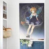 2023 3D Anime Cardcaptor Sakura Print Door Curtain Kitchen Doorway Curtains Cafe Restaurant Decor Washable Entrance Half-curtain