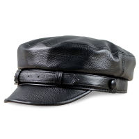 Genuine Leather Baseball Cap Hat Womens Mens Brand New Cow Skin Leather Newsboy Army Fisherman Aviator Caps Hats Black Color