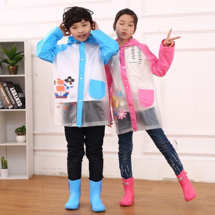 Cartoon Raincoat for Children Printed Kids Rain Jacket