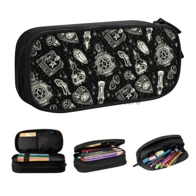 Magical Mystical Witch Pencil Cases for Boys Gilrs Big Capacity Spooky Witchy Pen Box Bag School Supplies