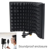 Plastic Microphone Isolation Shield 3-Panel Curved Surface Wind Screen 38" and 58" Threaded High Density Absorbing Foam