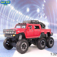 1:32 Hummer รถกระบะหกล้อ Off-Road รถ Diecast โลหะผสมรุ่นรถเสียงดึงกลับคอลเลกชันเด็กของเล่นของขวัญ A203