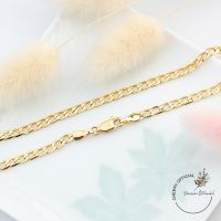 สร้อยคออิตาลี18k สร้อยคอสีทอง18k สร้อยคอใส่อาบน้ำได้ทุกวัน(N6)