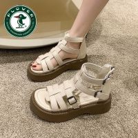 PLOVER Roman Sandals New 2023 Womens All-Match Braided Buckle Thick-Soled Anti-Slip