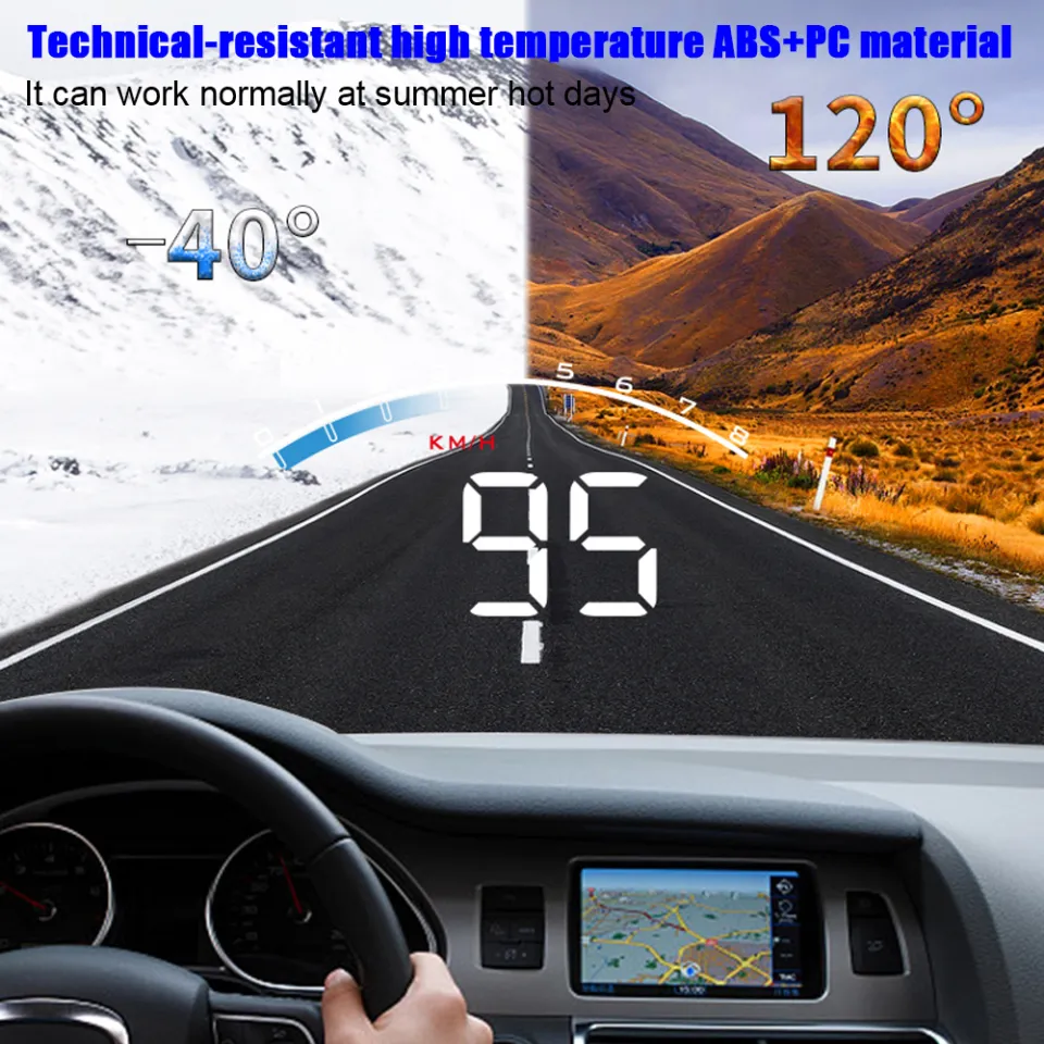 M6S Car Hud Head Up Display Tachometer Water Temperature Voltage Led HUD  Display Projector Digital Windshield Front Display