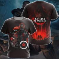 เกม Ghost of Tsushima เสื้อยืดซามูไรญี่ปุ่นพิมพ์ 3D Street Wear ผู้ชายแฟชั่นผู้หญิงเสื้อยืดขนาดใหญ่เสื้อยืดเสื้อผ้าด้านบน