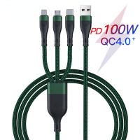 3in1ข้อมูลสาย USB 6A สำหรับ iPhone ชาร์จอย่างรวดเร็ว M Icro USB Type C สายชาร์จหลายพอร์ต Usb Usb C โทรศัพท์มือถือลวดสำหรับ Xiaomi New