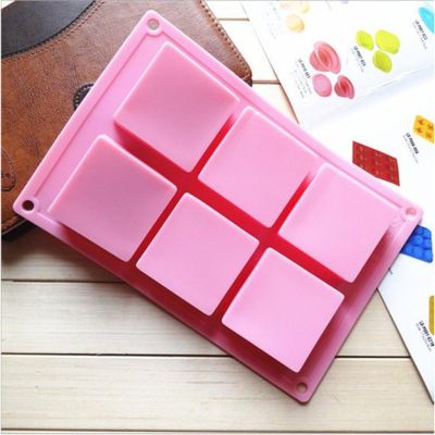 GL-แม่พิมพ์ ซิลิโคน สี่เหลี่ยมจัตุรัส 6 ช่อง (คละสี) square silicone mold