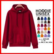 4.4 HOÀN TIỀN 15%HCMÁo Khoác Nỉ Có Nón Hoodie Trơn 2 Lớp Cao Cấp Loại 1 Đỏ