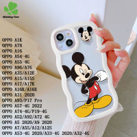 เคสโทรศัพท์ดีไซน์การ์ตูนลายมิกกี้เมาส์ฝาครอบ TPU โปร่งใสสำหรับ OPPO A15 A15S A16 A16K A16E A17 A17K A31 A7 A52 A5S A92 A53 A72 A12S A74 A33 A72 A54 A55 A12 A5 2020 A9 A57 A96 a93 A1K A3S A12E