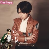 【Lao Zhang Fashion Cosplay】 Levi Ackerman คอสเพลย์โจมตีบนไททันคอสเพลย์ผู้ชายสั้นวิกผมสีดำคอสเพลย์อะนิเมะคอสเพลย์วิกผมวิกผมสังเคราะห์ทนความร้อน