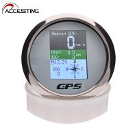 85มม. เรือรถ GPS Speedometer พร้อมเสาอากาศ GPS สำหรับมอเตอร์ Yacht หน้าจอ TFT เครื่องวัดระยะทางกันน้ำปรับการเดินทาง ODO COG ความเร็วเมตร