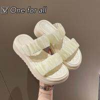 [ส่งเร็วพิเศษ!] One for all พร้อมส่งจากไทย ฮิตที่สุด รุ่น TX437 รองเท้าส้มสุง2สาย สูง 4 cm รองเท้าแฟชั่นผู้หญิง  สไตล์เกาหลี งานมาใหม่สวยมากคะ