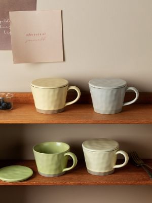 [COD] T mug office teacup drinking cup ins style home large-capacity ceramic retro high-value with lid