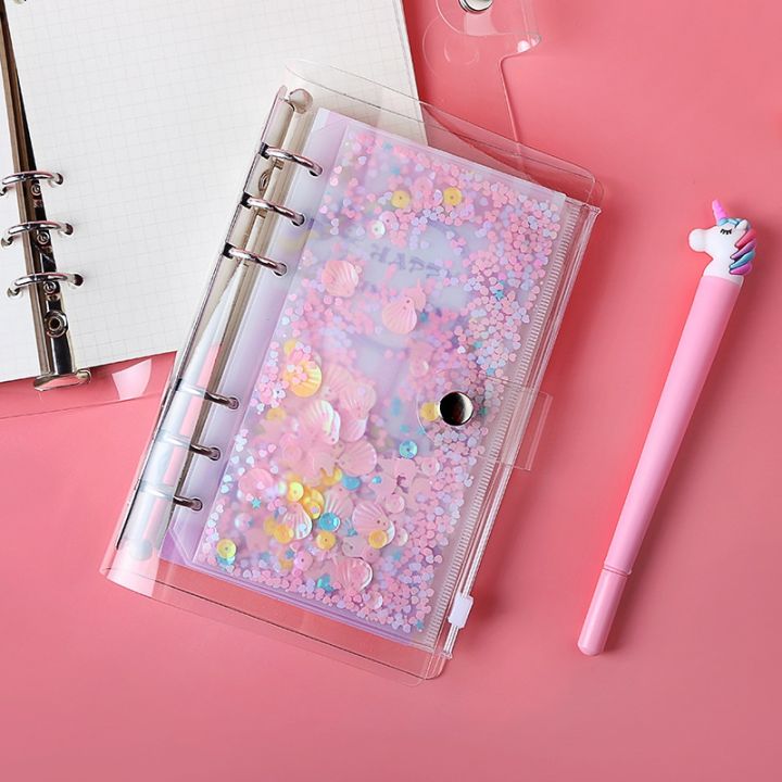 cc-transparent-a5-a6-file-folder-pink-most-loose-leaf-binder-diary-planner-storage-kawaii-supplies