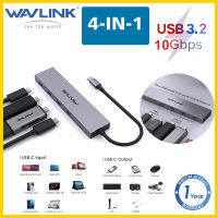 Wavlink 4-In-1 Usb C Hub อลูมิเนียม Usb C ถึง4 Usb C Multi-Port Splitter รองรับการถ่ายโอนข้อมูลที่รวดเร็วเป็นพิเศษ10Gbps และการถ่ายโอนพลังงาน87W Plug And Play สำหรับ Macbook Pro/air imac Ipad Pro Dell Chromebook และแท่นวางอุปกรณ์ C อื่นๆ