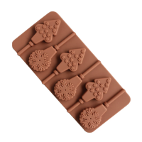 พิมพ์ซิลิโคน เกล็กหิมะ พร้อมไม้ Lollipop ช็อคโกแลต พิมพ์อมยิ้ม XMAS Chocolate Snowflake Mold ,Silicone Mold พิมพ์วุ้น  พิมพ์มินิช็อค