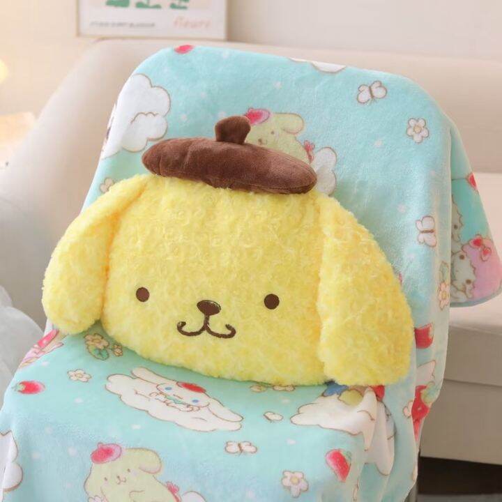 klot-sanrio-purin-หมอนตุ๊กตานุ่ม-ตกแต่งรถ-ตุ๊กตายัดไส้-หัวรถ-หมอนเบาะ-และผ้าห่ม-เข็มขัดนิรภัย-ป้องกันไหล่